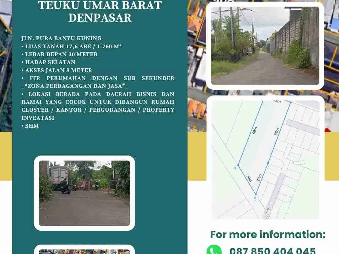 TANAH LOKASI TEUKU UMAR BARAT DENPASAR - Image 2 of 5