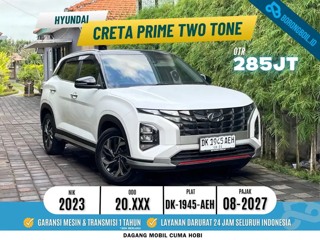 LOW KM TERMURAH || Hyundai Creta Prime AT 2023 Two Tone - Image 1 of 10