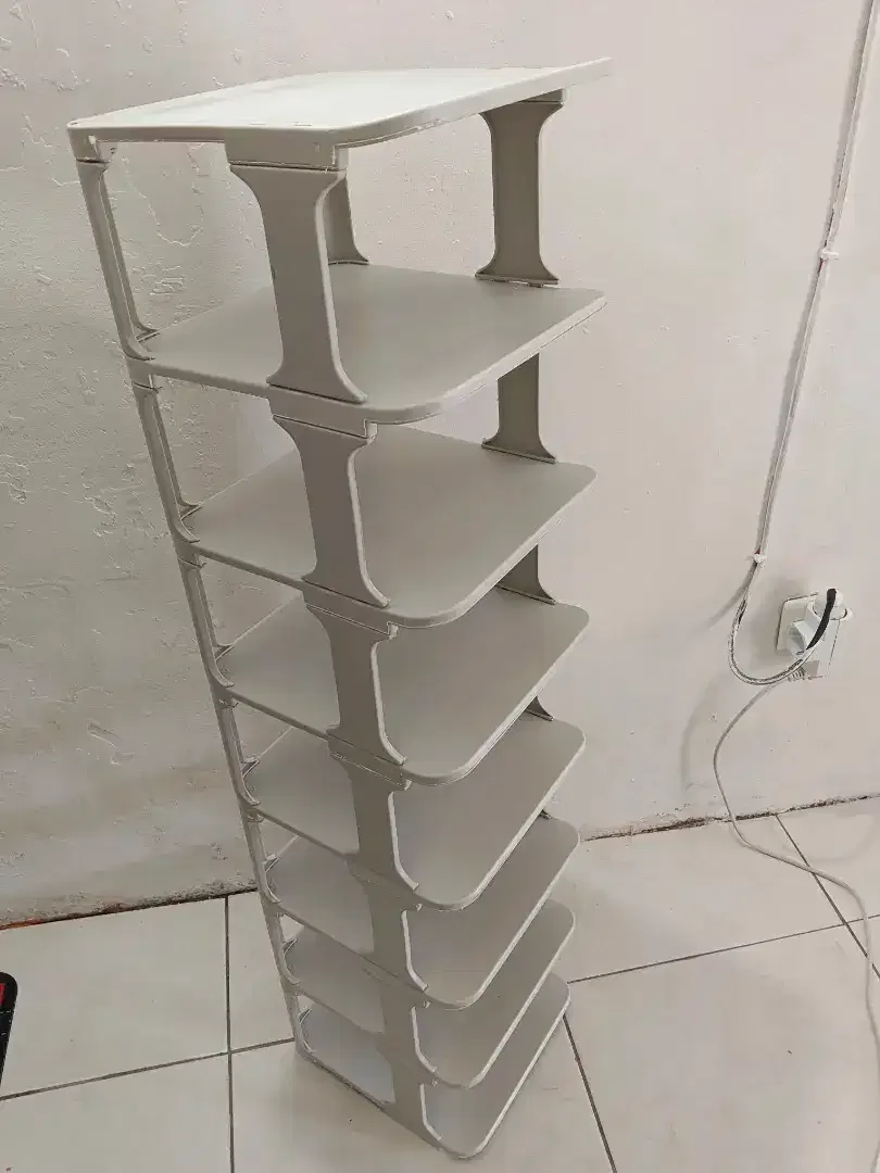 Rak Sepatu Serbaguna 8susun Putih Uk.24x26x100cm Bhan Tebal,Kuat,Awet - Image 1 of 4