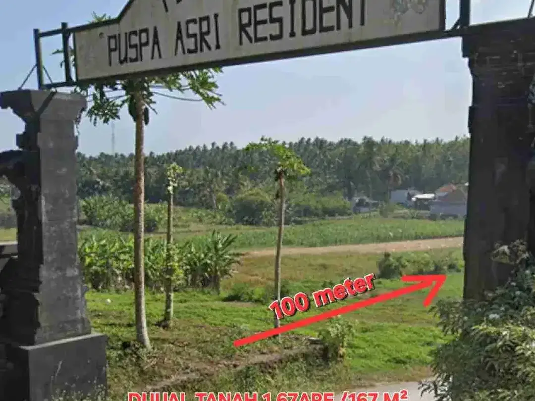 Jual Tanah 1,67are VIEW SAWAH, ITR perumahan di Puspa Asri Residence, Selemadeg Tabanan Bali - Image 9 of 10