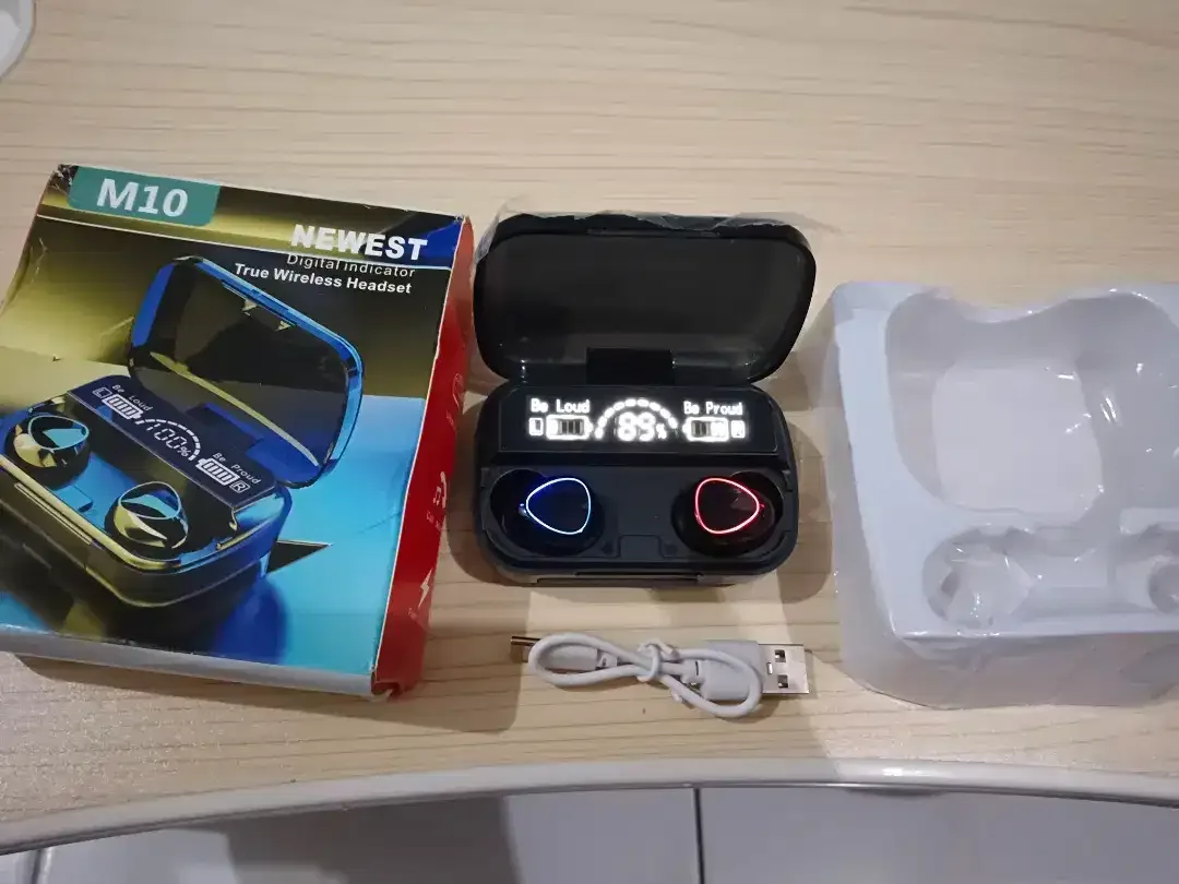 Headset Handsfree earphone bluetooth Led Smart with Powerbank Awet - Image 3 of 4
