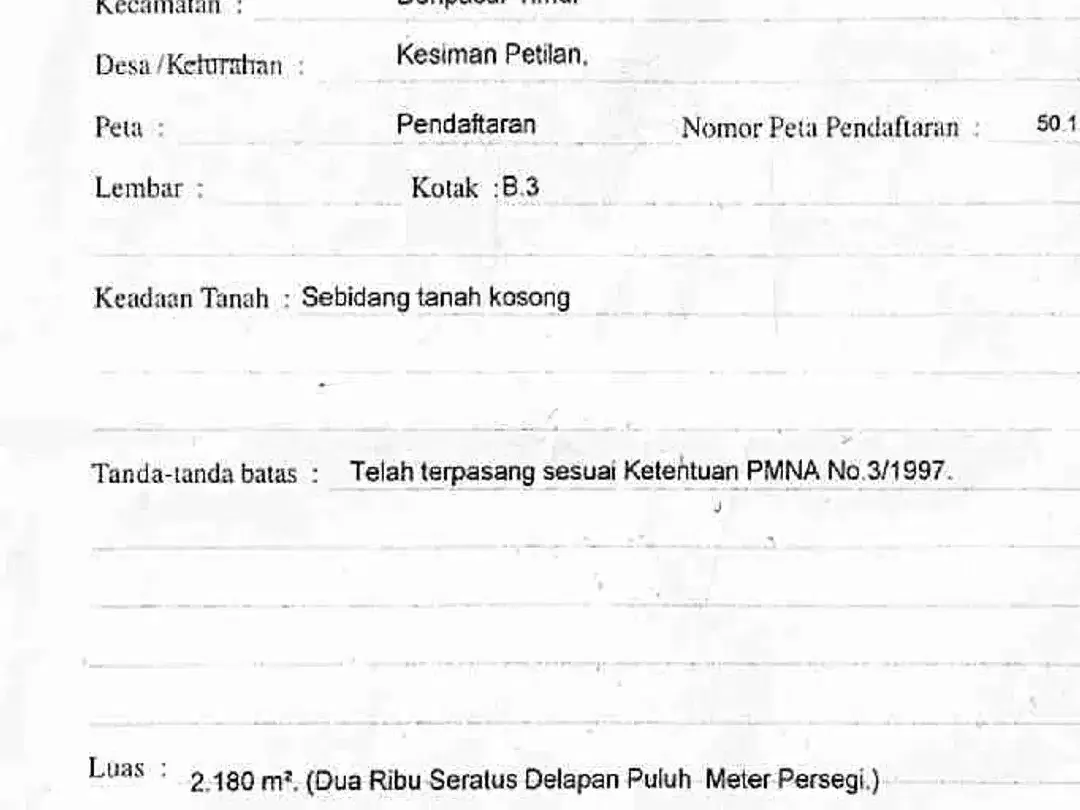Lahan siap bangun Dekat Pantai padang galak pink zone SHM Nego owner - Image 5 of 5