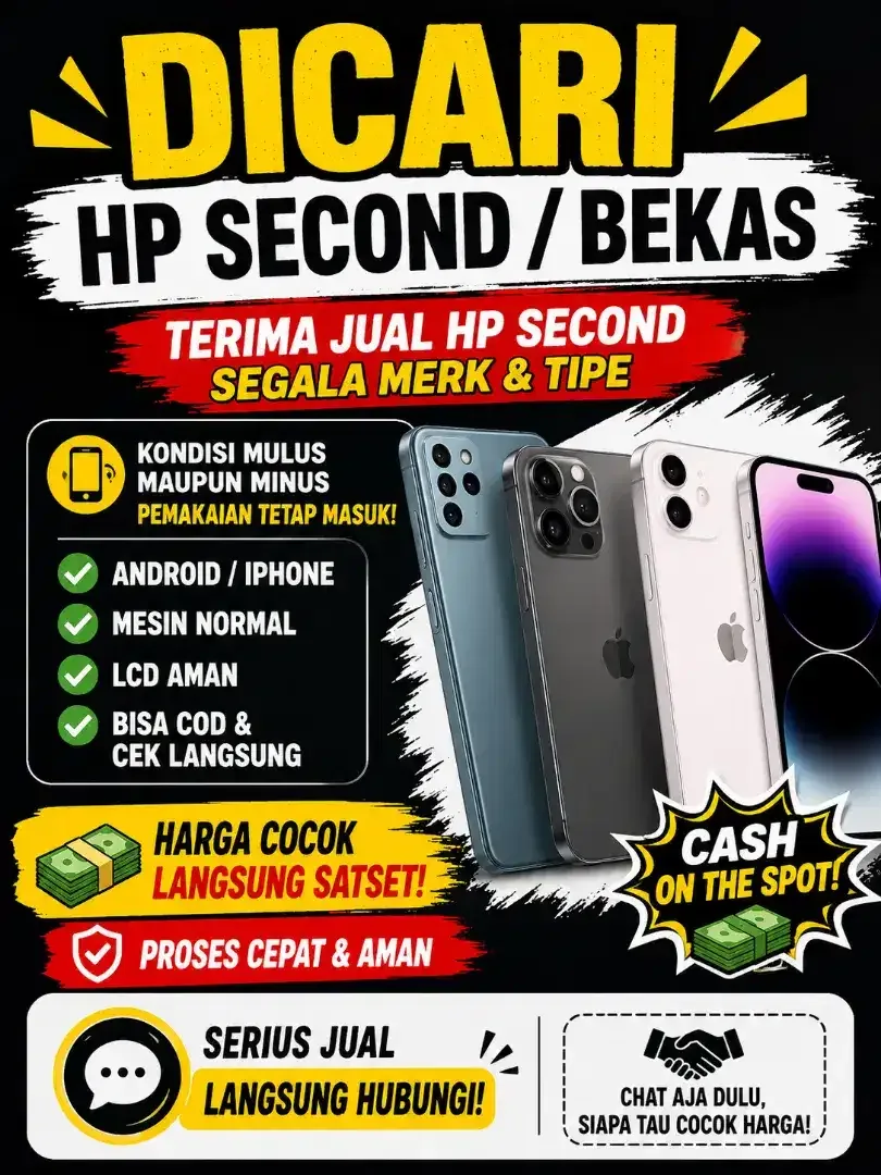 TERIMA JUAL HP SECOND SEGALA MERK & TIPE - Image 1 of 3