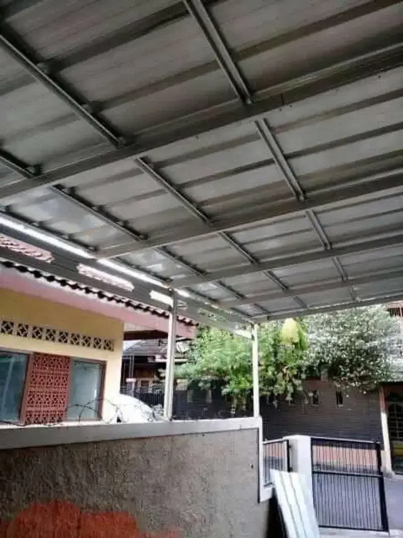 Pasang kanopi baja ringan terpasang rapi - Image 1 of 5