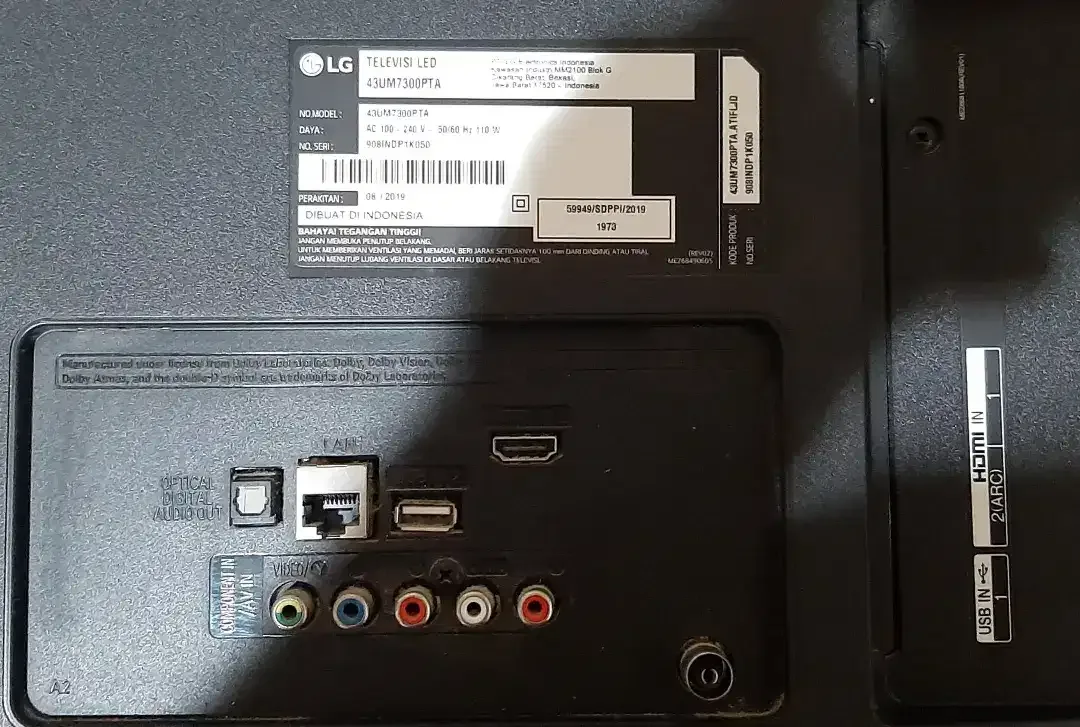 Tv led smartv lg 43um7300pta rusak - Image 2 of 3