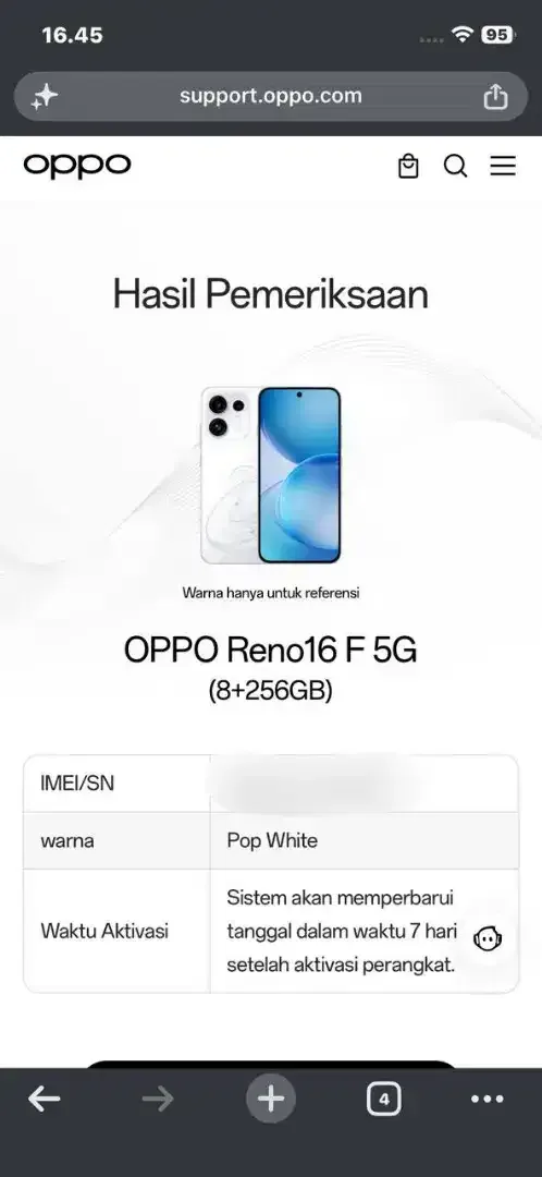 Oppo Reno 16F 5G Warna Putih Bimasakti 8/256GB - Image 5 of 5