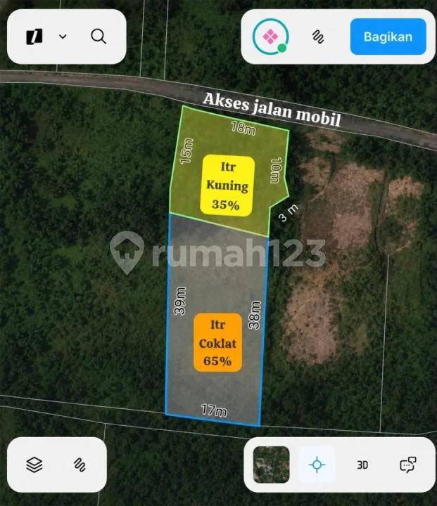 Dijual Tanah View Sawah Keliki, Ubud Utara Lingkungan Vila Vila - Image 3 of 4
