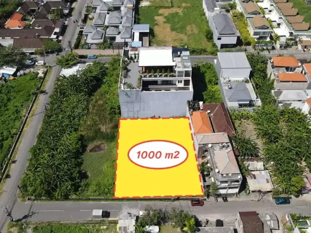 Tanah Luas 10are ( Bisa Ambil 5 are/500m² ) area strategis investasi Zona Kuning. Jl Dewi Sri, Legian Badung.1 - Image 2 of 7