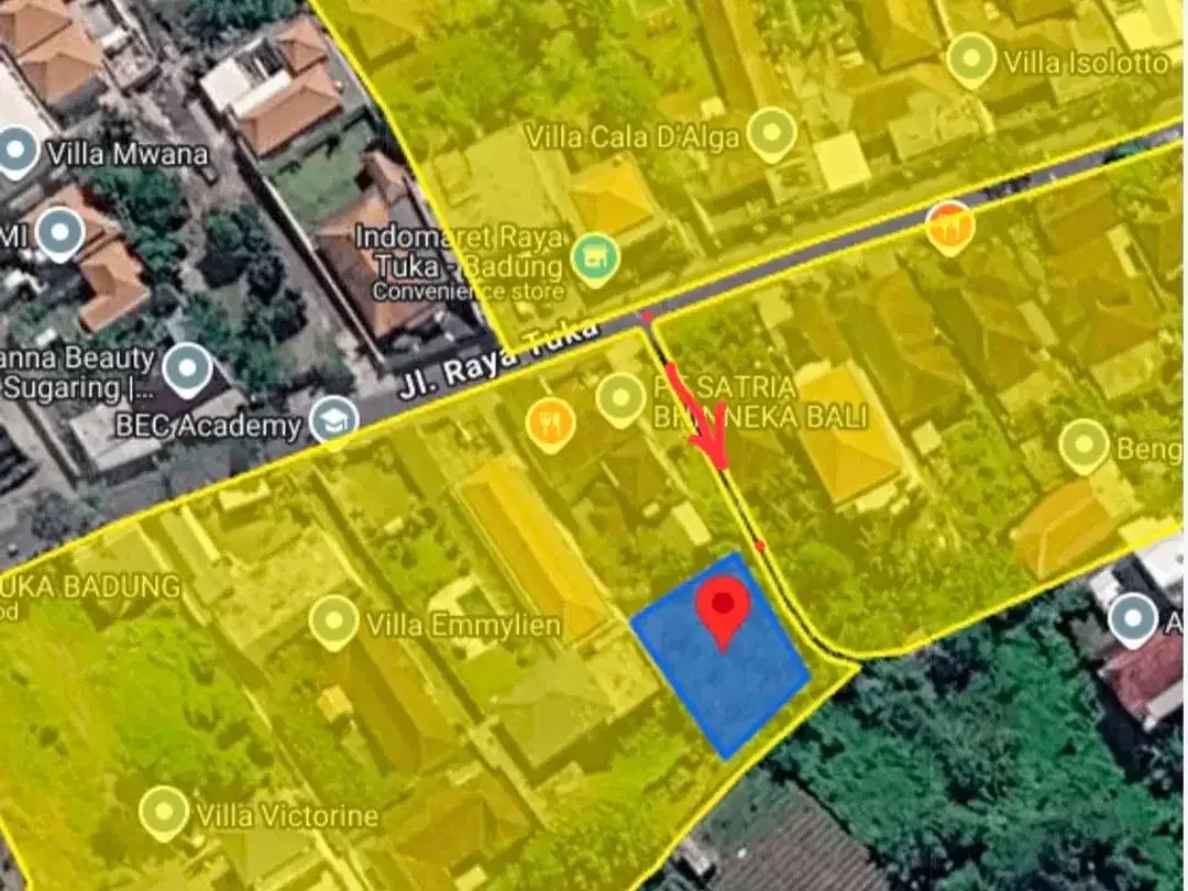 tanah SHM mepet canggu, villa area, view sawah itr kuning - Image 8 of 8