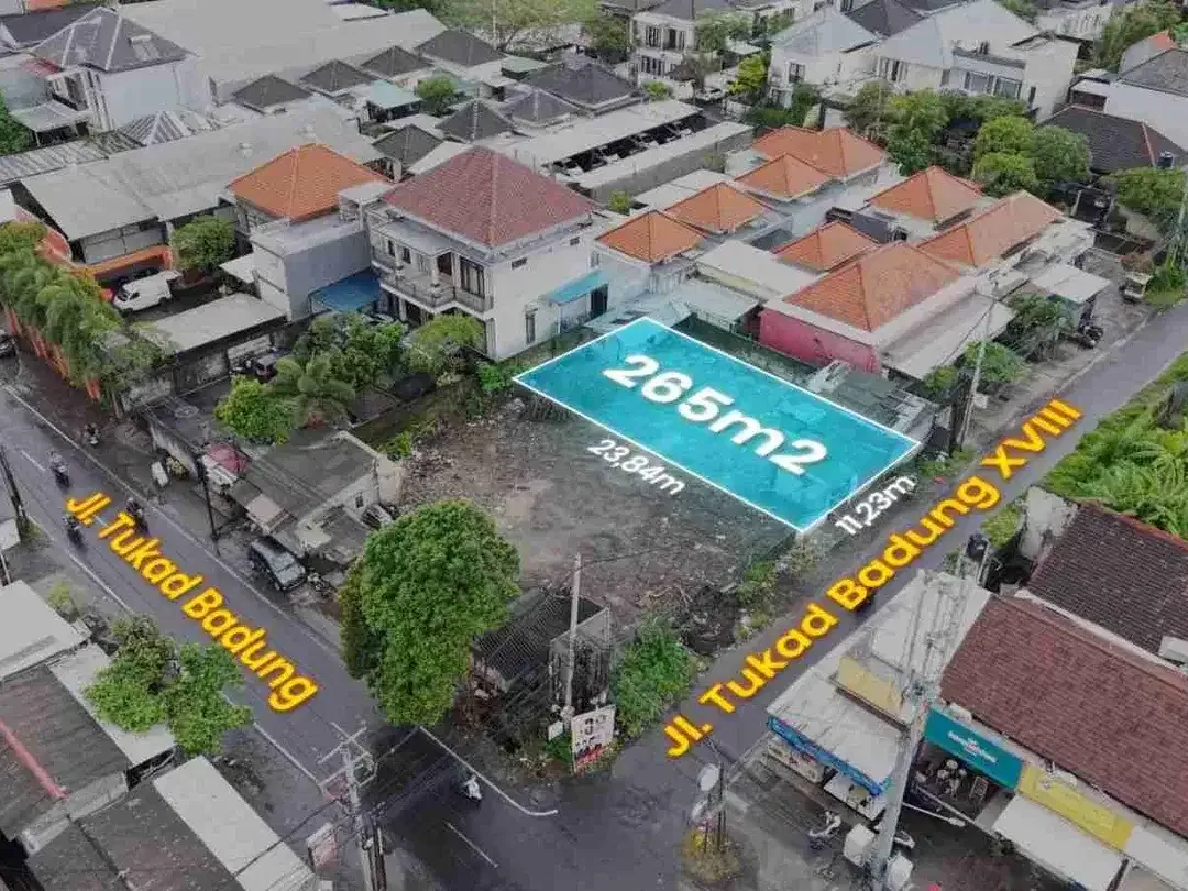 Tanah Komersial Strategis Jalan Utama Renon Dekat Tukad Badung - Image 1 of 6