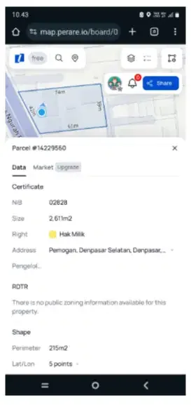 Tanah sewa di jl. Bypass Ngurah Rai Denpasar - Image 5 of 6