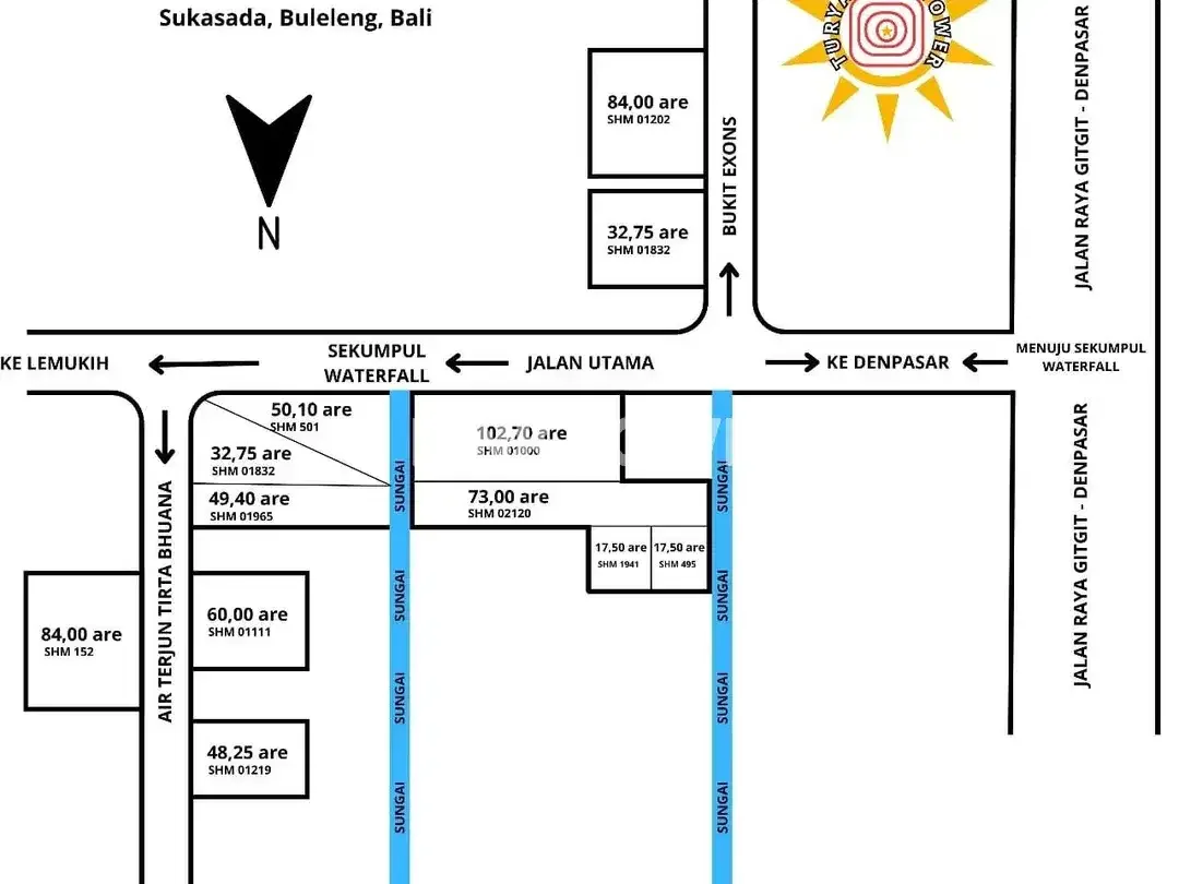 Dijual tanah 6,5ha (651,20 are) di kawasan wisata TURYAPADA TOWER dekat Bedugul Bali - Image 8 of 10