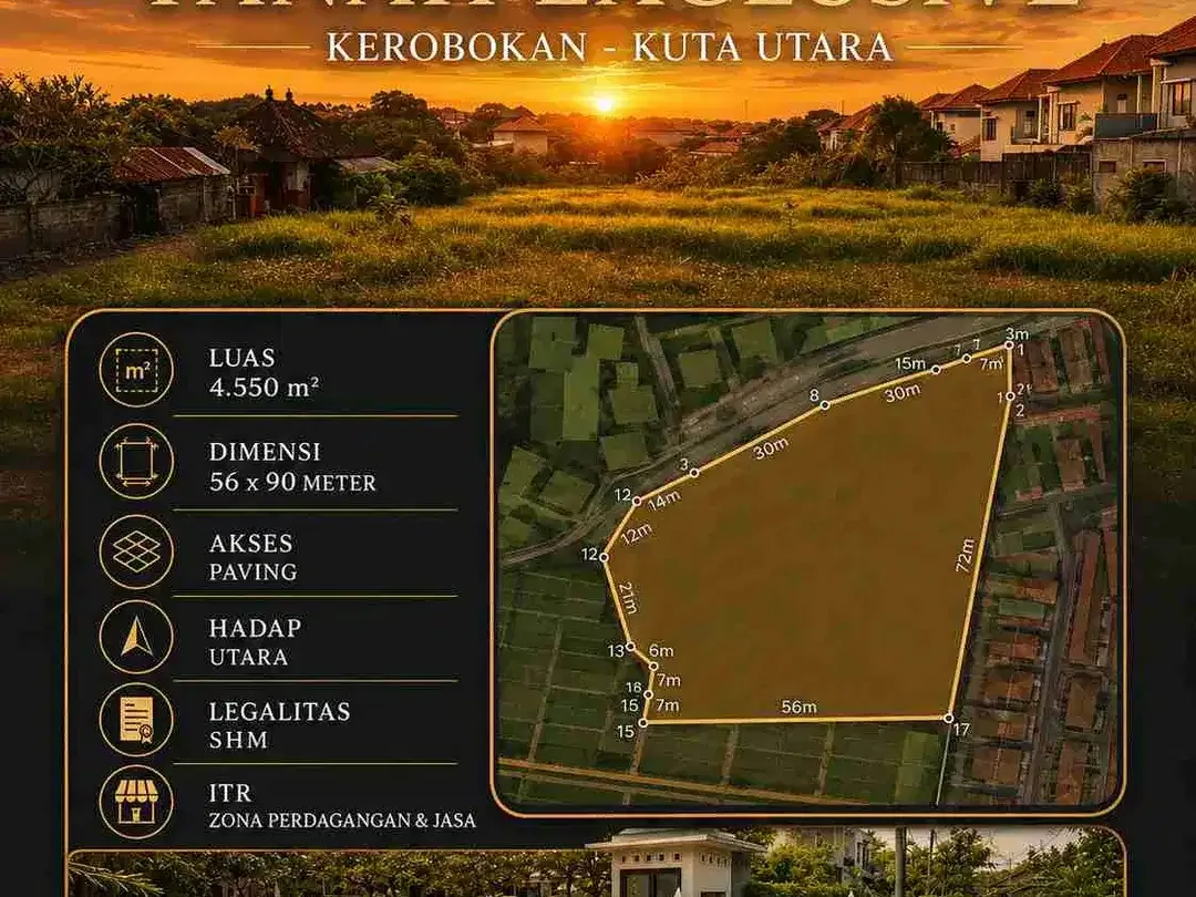 Tanah PREMIUM Kerobokan Kuta Utara - Image 1 of 4