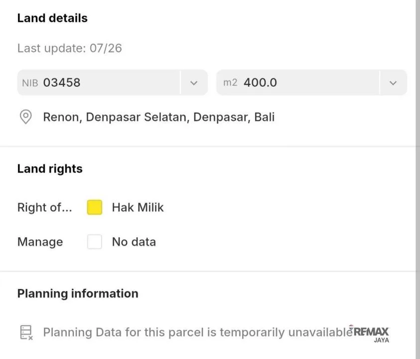 Tanah 2 Are Dijual di Renon, Jalan Kaki ke Lapangan Renon - Image 4 of 4