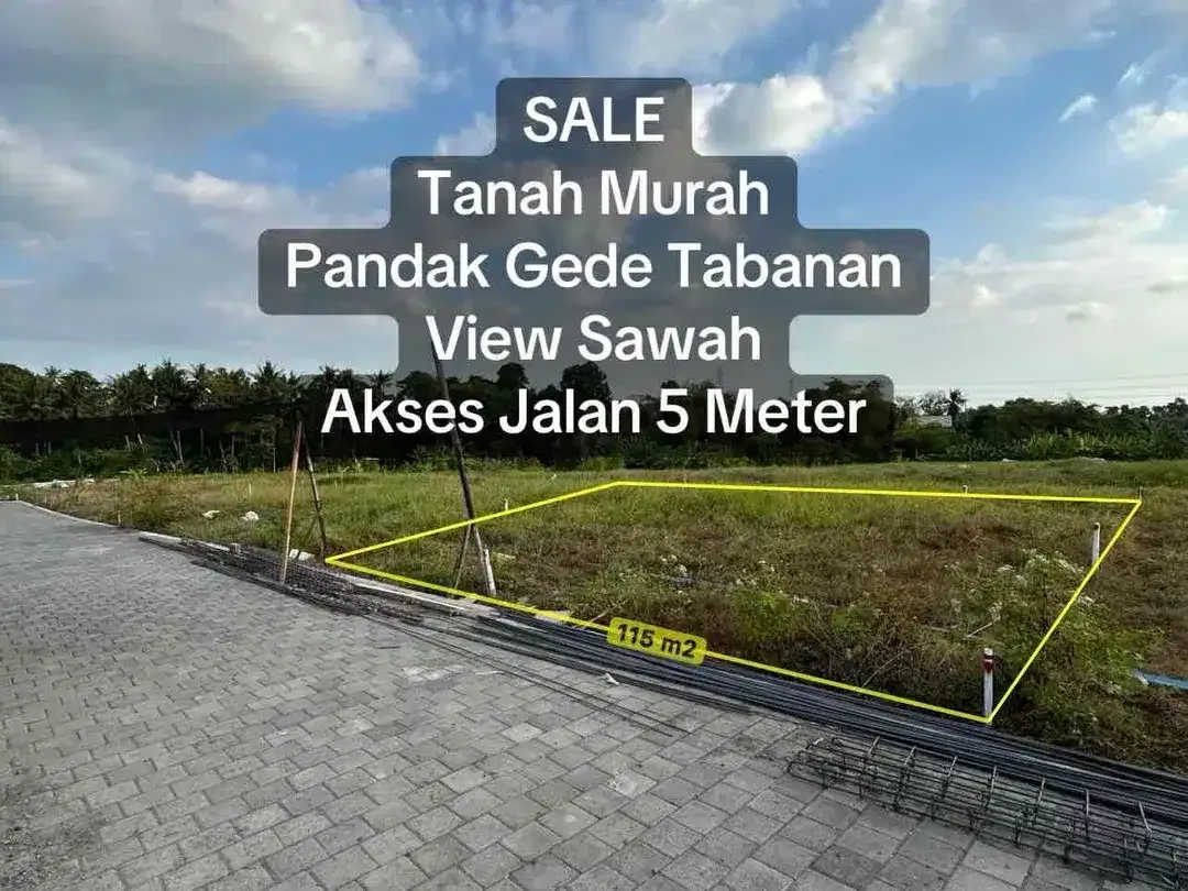 SALE Tanah 1,15 Are View Sawah Pandak Gede - Image 1 of 6
