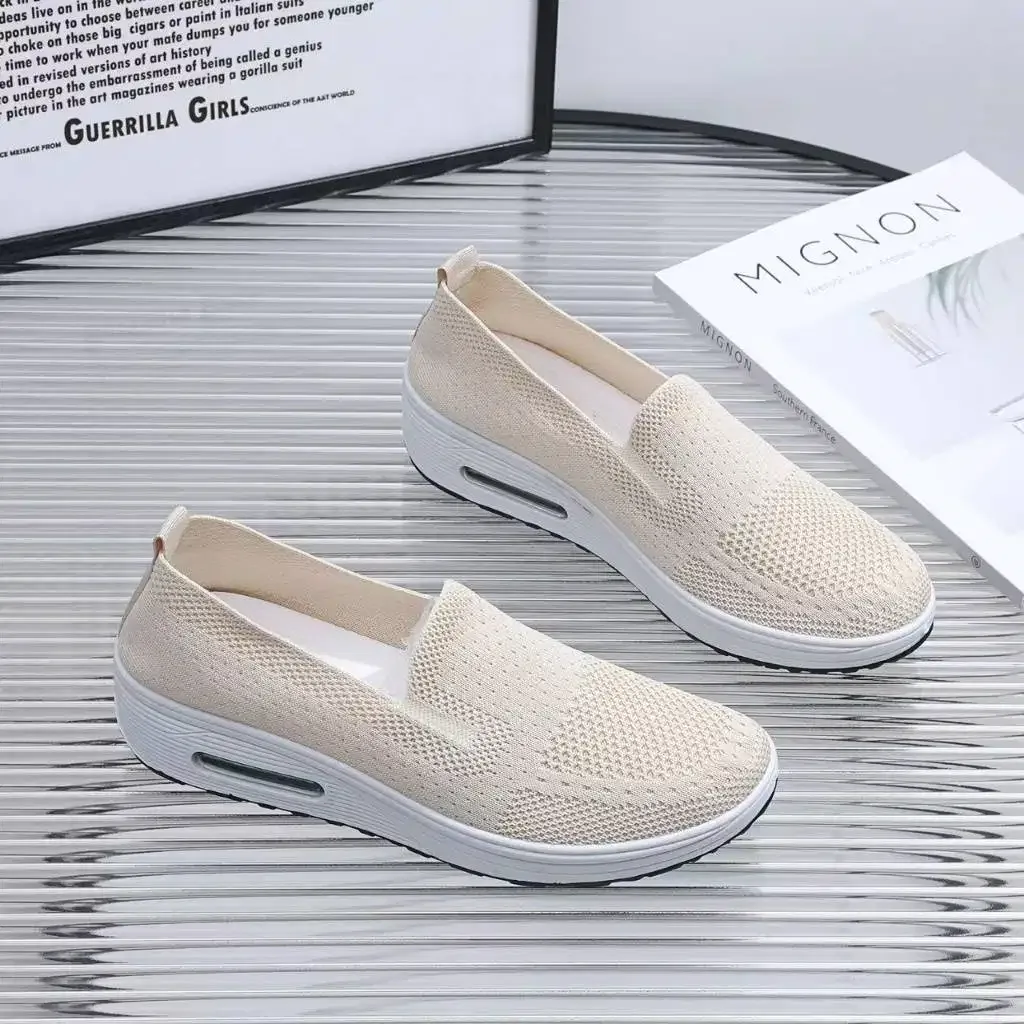 Sepatu Sneakers Wanita Sepatu Sport Rajut Wanita (hak tinggi 3 cm) - Image 4 of 4