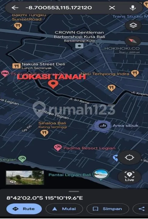 Tanah Luas Strategis Lingkungan Villa, Hook di Dewi Sri , Kuta - Image 3 of 4