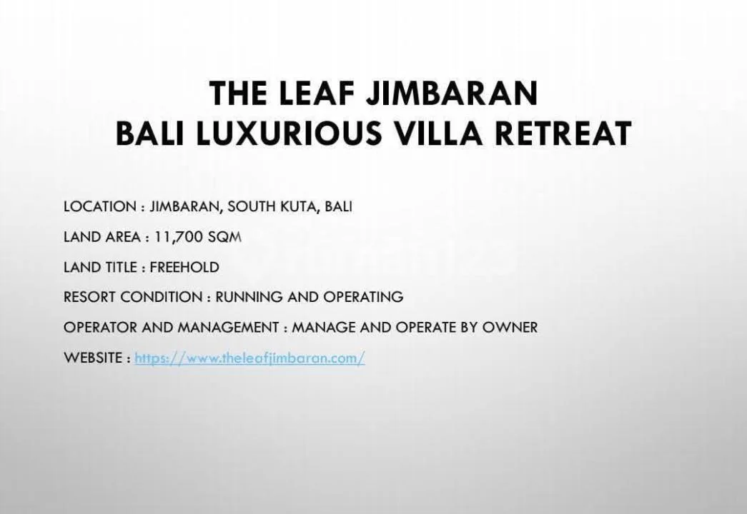 Villa Private Luxury Resort 50 Room Oprasional Strategis Jimbaran - Image 3 of 4