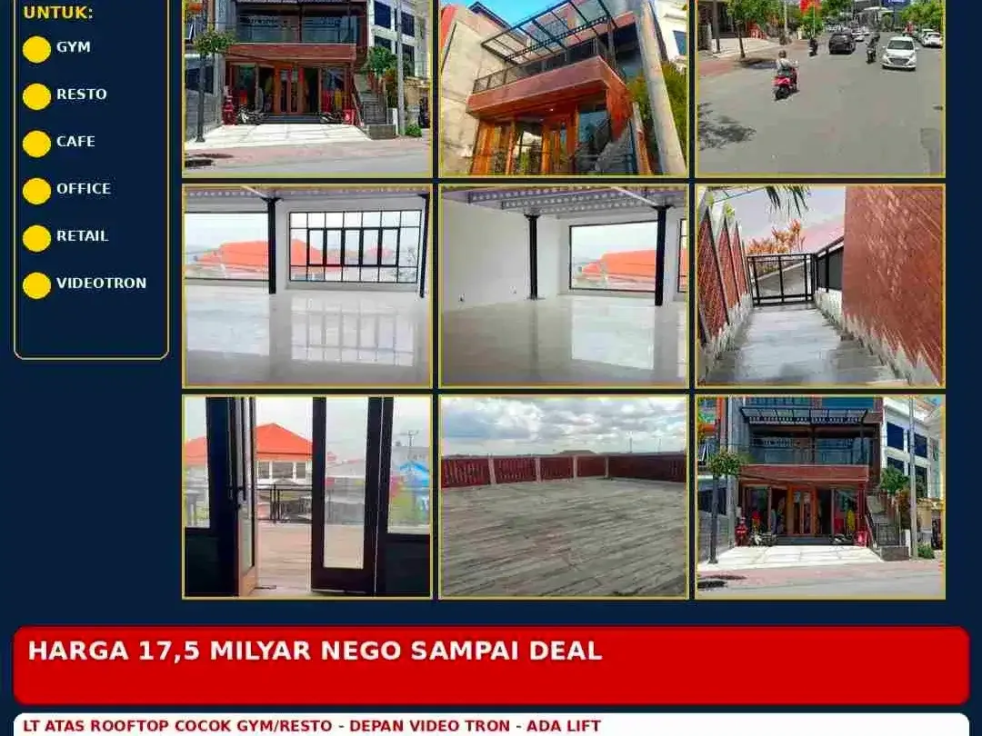 jual gedung 4 lantai ada lift , video tron di jln utama Dewi Sri Kuta Bali - Image 2 of 10