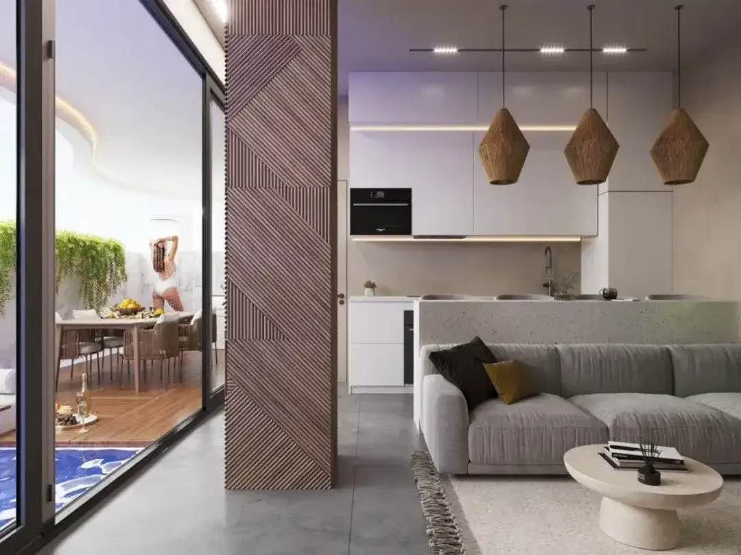 Apartemen desainer di Canggu dengan kolam infinity di rooftop! - Image 2 of 10