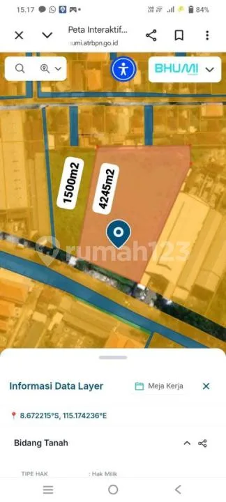 Dijual Tanah 57,45 Are Jln.malboro Barat Kerobokan Kelod - Image 2 of 4