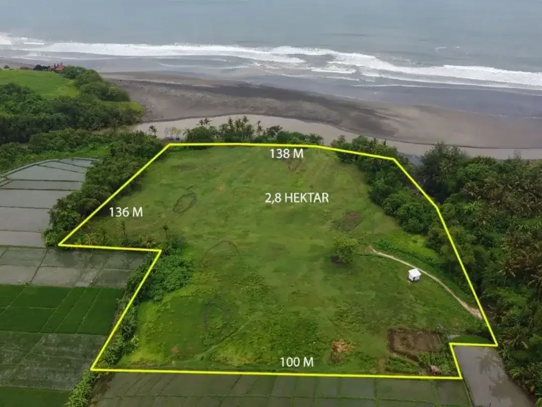 Dijual Tanah Beachfront Premium 272 Are di Kelating Tabanan dengan Zona Pariwisata dan Sunset View - Image 2 of 8