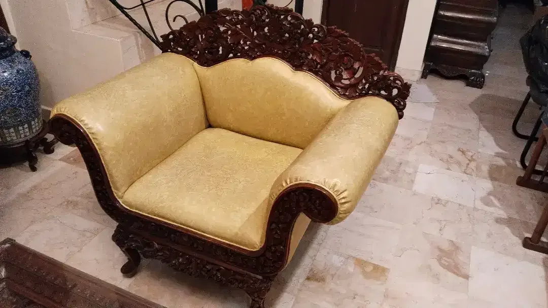 SOFA UKIR & MEJA UKIR BALI ASLI KAYU JATI SATU SET - Image 4 of 9