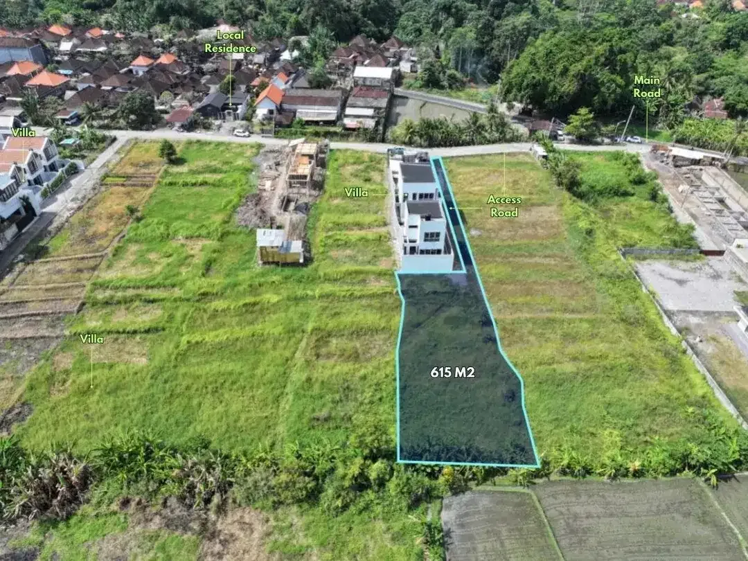 615 sqm Land for Sale at Pandak Gede Near Nyanyi Beach with Rice Field & Sunset View - Image 5 of 7