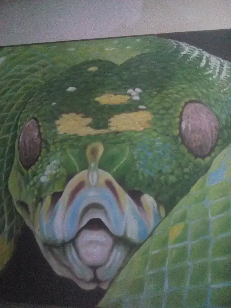 Lukisan kepala ular ukuran 95x150 cm - Image 3 of 4