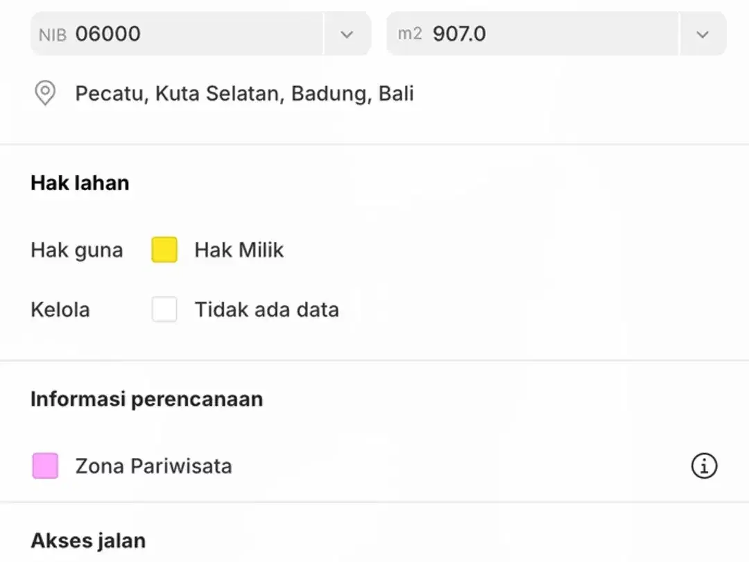 PRIME LAND BINGIN – 9,07 ARE ZONA PARIWISATA, PECATU BALI - Image 4 of 10