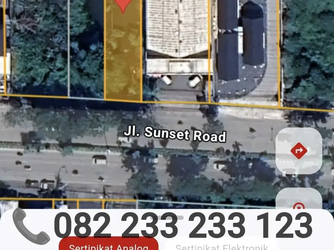 Tanah MURAH Jl Sunset Road Seminyak - Image 5 of 7