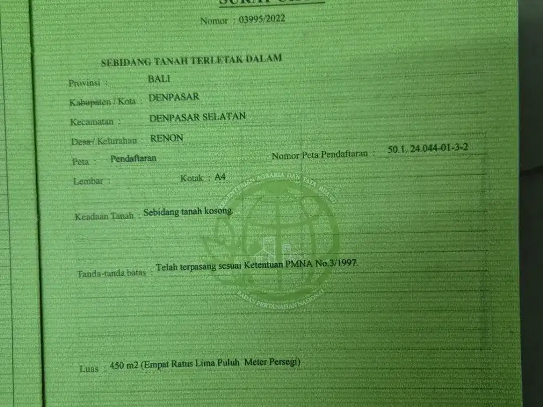 JUAL TANAH LOKASI PRIME RENON - Image 6 of 7