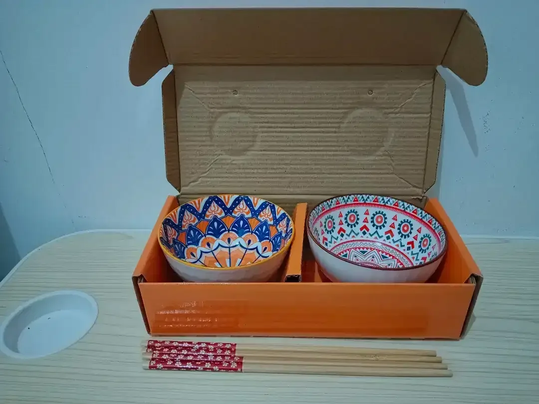 Mangkuk set premium Bahan keramik tebal(mangkok 2+4 sumpit)box hampers - Image 2 of 4