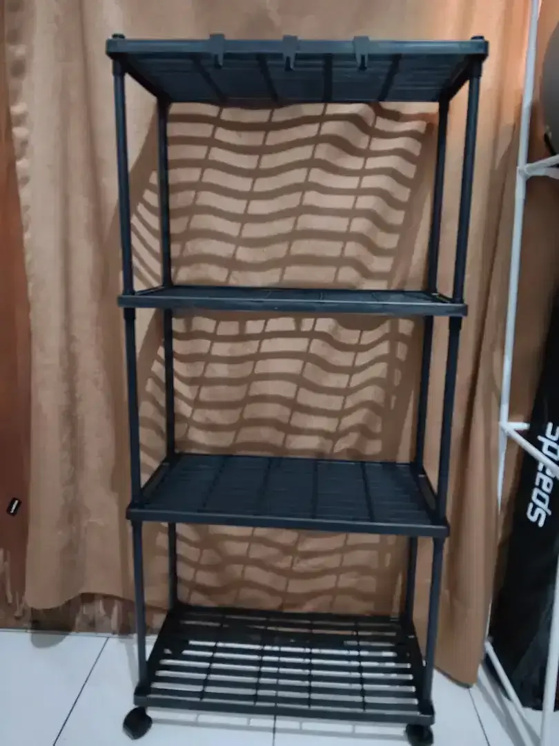 Rak Troli Serbaguna 4tingkat+roda Bhan Tebal&kokoh Hitam Uk.41x22x83cm - Image 3 of 4