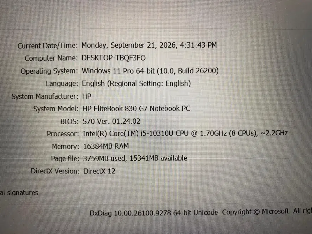 HP Elitebook 830 G7 Core i5Gen10 Ram 16GB SSD 256GB Slim Mulus - Image 9 of 10
