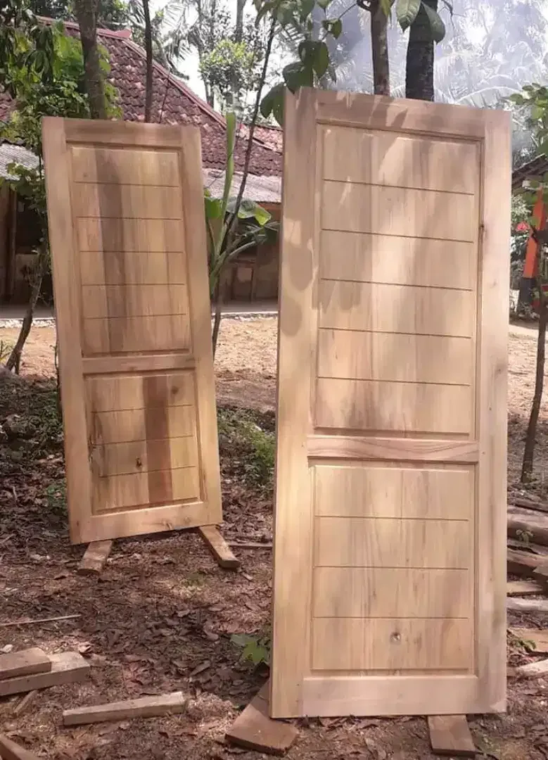 Jual daun pintu bahan kayu mahoni dan jati bisa costum - Image 2 of 5
