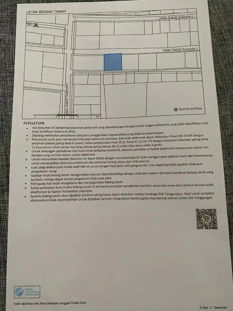 JUAL TANAH PREMIUM 3 ARE GATOT SUBROTO TENGAH BELAKANG APOTIK ANUGERAH - Image 8 of 10