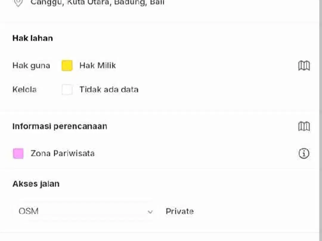 DIJUAL / FREEHOLD : Tanah Kecil 2,9 Are Jl. Munduk Catu, Pantai Batu Bolong Echo Beach Canggu, Bali - Image 9 of 10