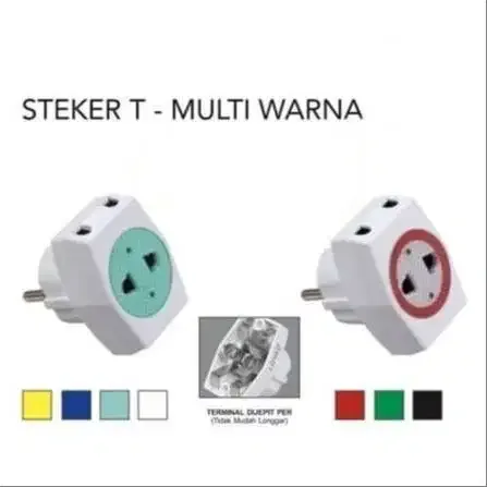 Steker T Multi / Colokan Cabang 3 Gepeng - Image 1 of 1