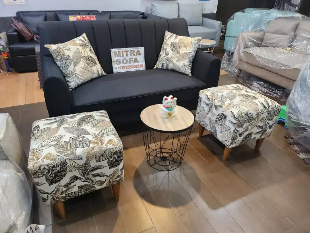 Sofa Single 150cm + 2 Puf + Meja Tamu, Terima Servis & Cash Kredit - Image 2 of 9