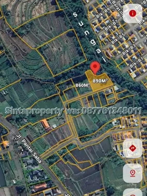 Jual tanah 17,5 are pantai saba cocok villa - Image 8 of 10