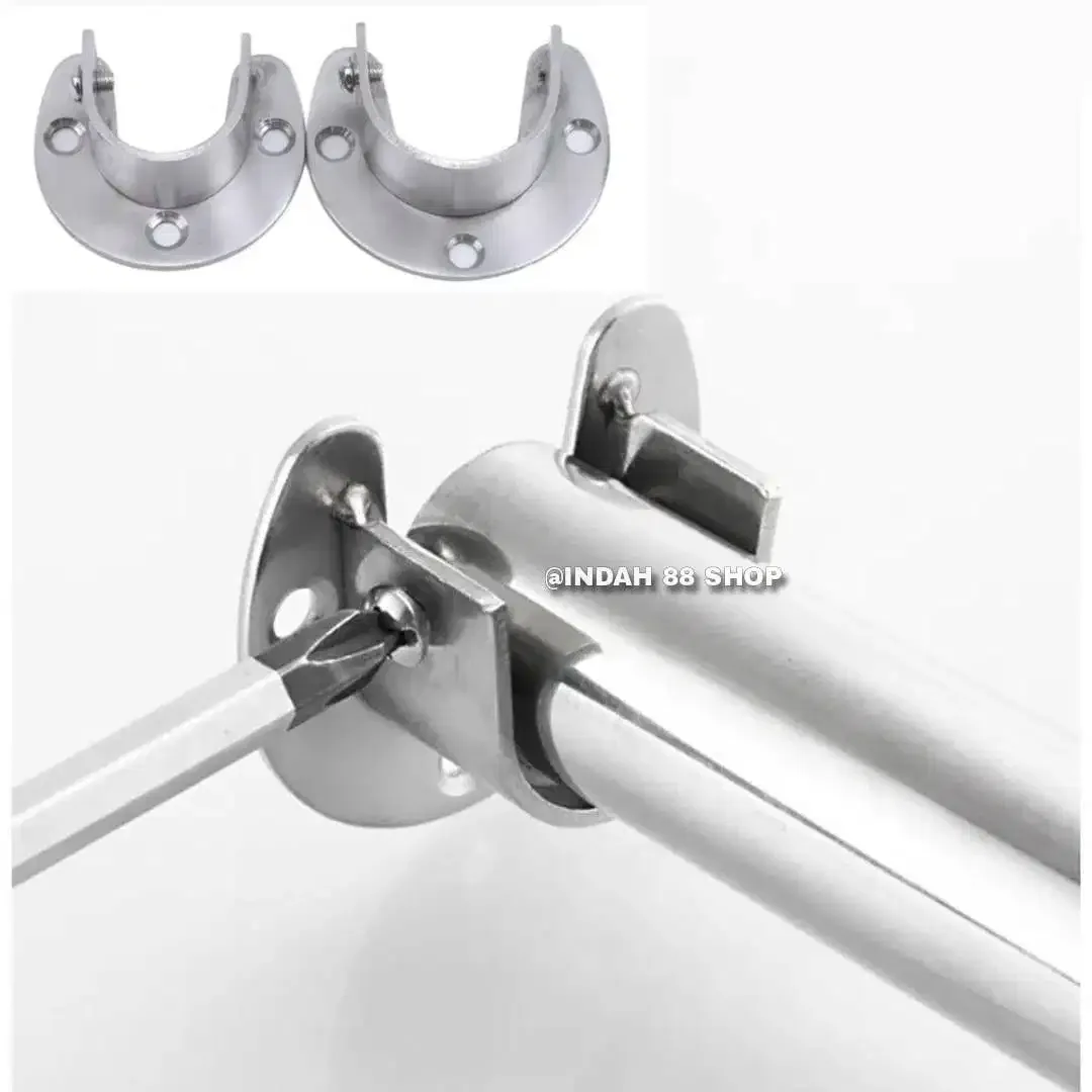 Bracket Gantungan Batang Gorden / Kaki U Dudukan Tiang Tirai Shower - Image 1 of 1
