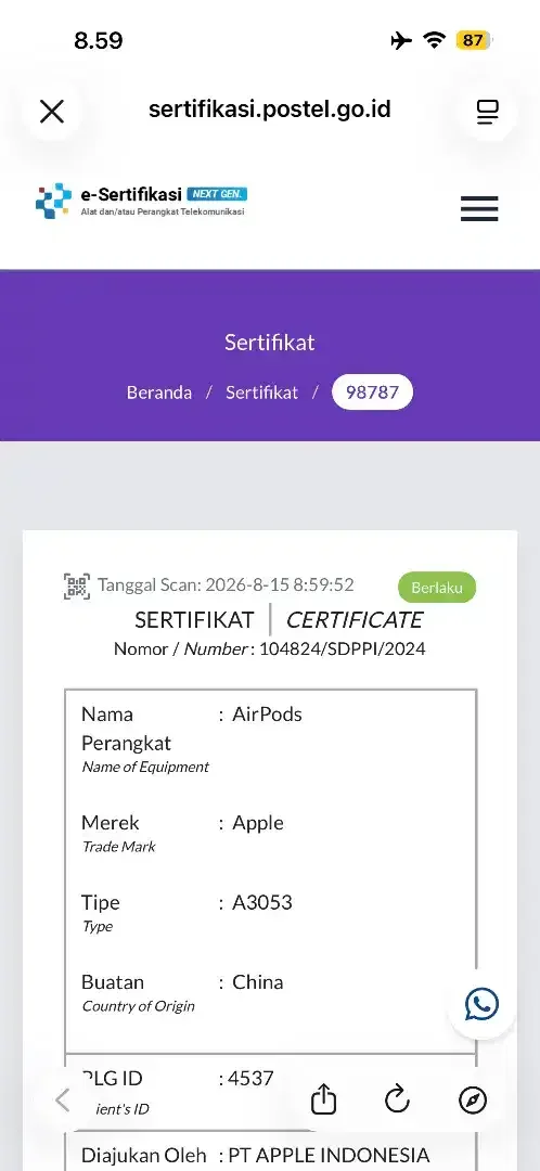 Airpods 4 Non ANC Original TAM Pemakaian Pribadi - Image 4 of 7