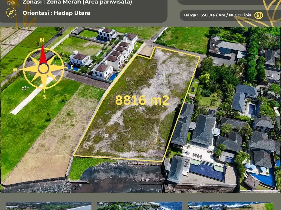 Tanah Beach front Super premium di lingkungan komplek villa komersil dan mewah sangat cocok untuk investasi - Image 1 of 6