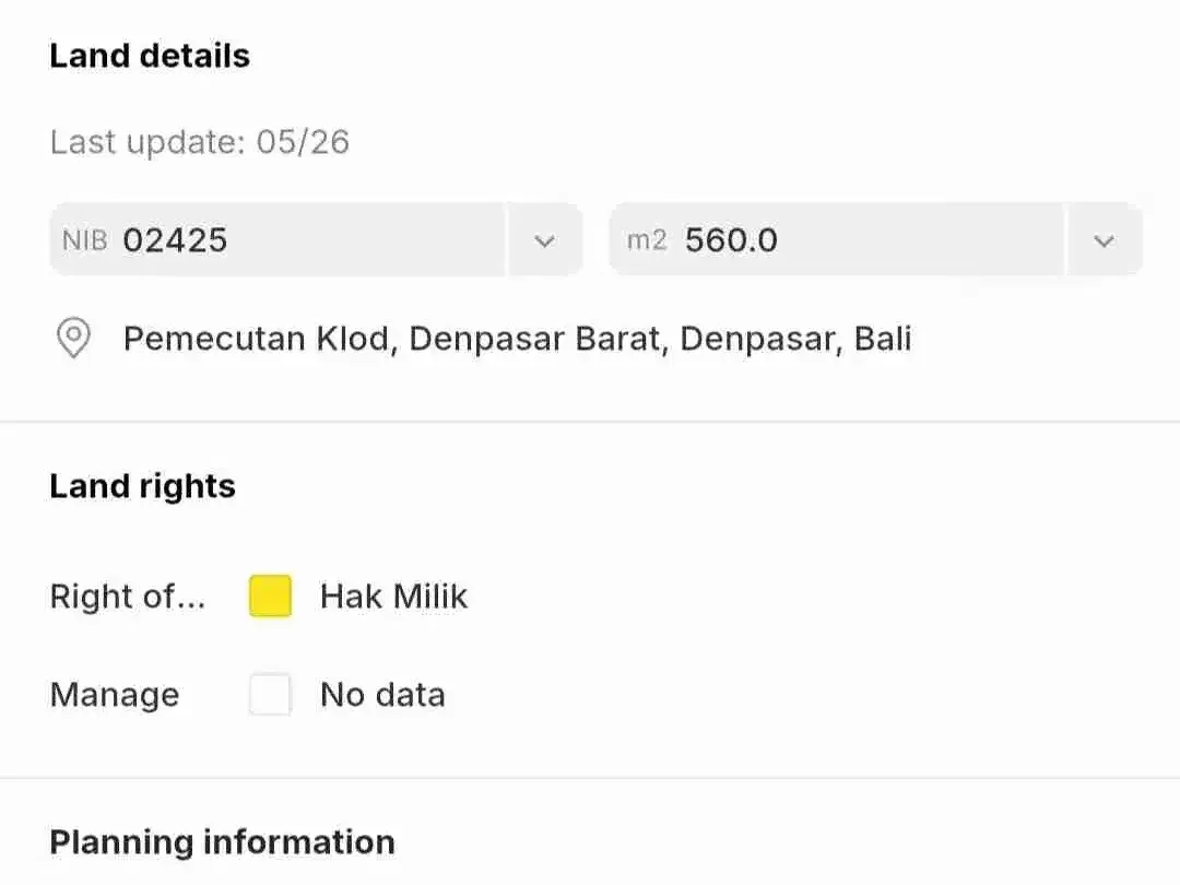 Tanah strategis Pura Demak Denpasar Bali - Image 4 of 7
