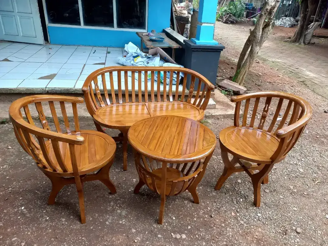 Kursi Tamu Meja Teras Minimalis Cantik Kayu Jati - Image 2 of 2