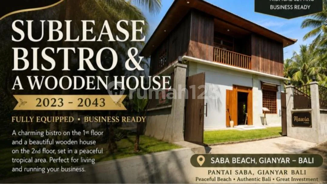 Sublease Bistro & A Wooden House - Pantai Saba Gianyar - Image 1 of 4