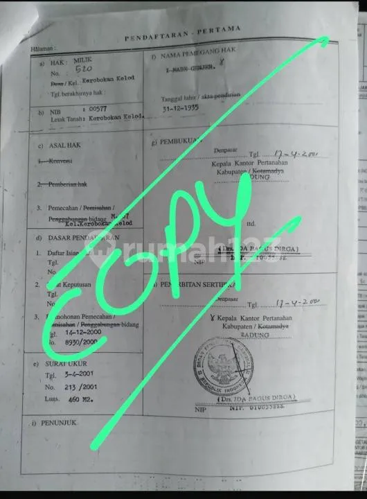 Dijual Tanah Kuta Utara - Image 1 of 4