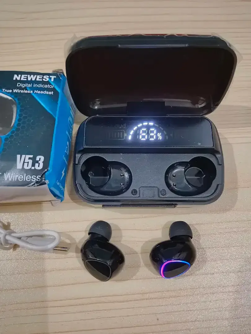 Headset Handsfree earphone bluetooth Led Smart with Powerbank - Image 3 of 4