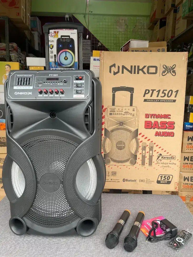 NIKO 1501 SPEAKER TROLY JUMBO 15 INCH ISI 2 MIC WIRELES - Image 2 of 2